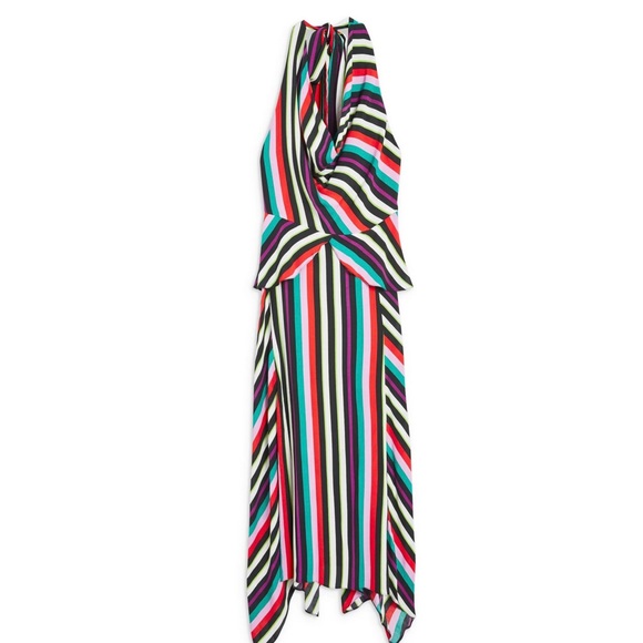 NEW TOPSHOP STRIPED HALTER MAXI DRESS - Picture 9 of 9